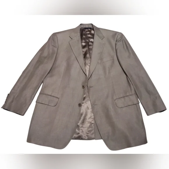 Brooks Brothers Men's Blazer Jacket Size 43R Tan Made In Italy